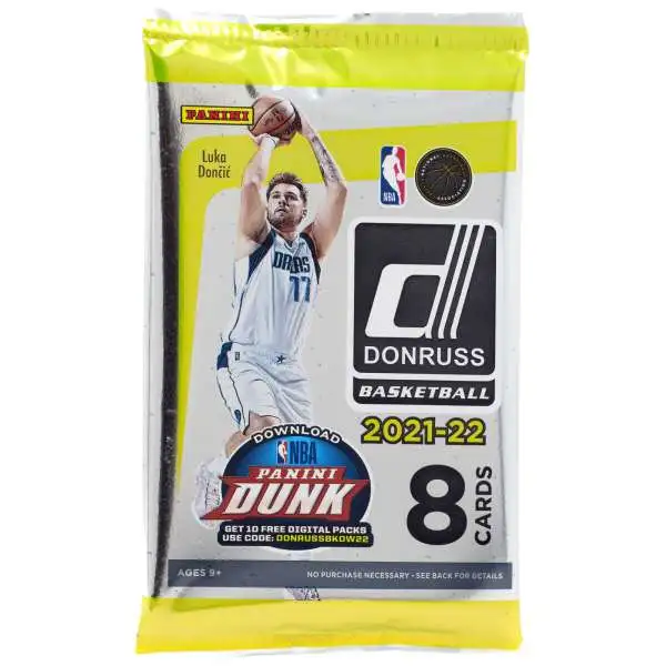 NBA Donruss 2021-22 Basketball Trading Card RETAIL Pack [8 Cards]