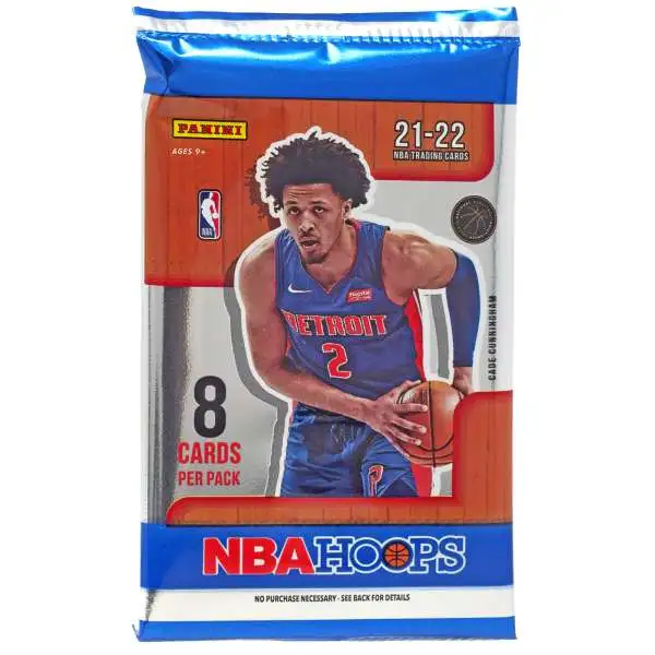 NBA Panini 2021-22 Hoops Basketball Trading Card RETAIL Pack [8 Cards]