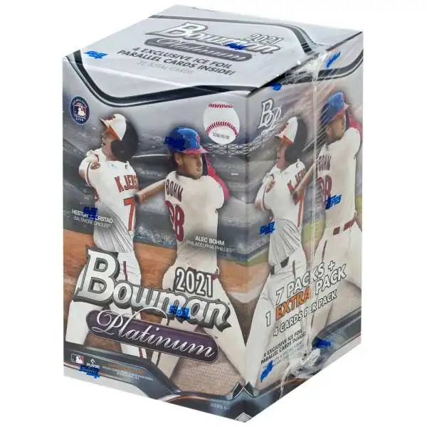 MLB Topps 2021 Bowman Platinum Baseball Trading Card BLASTER Box [7 Packs + 1 Extra Pack]