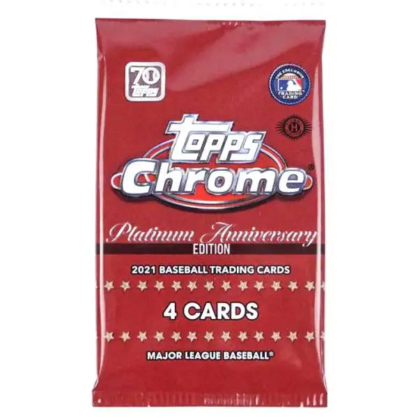 MLB Topps 2021 Chrome Platinum Anniversary Baseball Trading Card HOBBY LITE Pack [4 Cards]