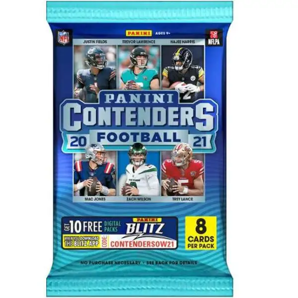 NFL Panini 2021 Contenders Football Trading Card RETAIL Pack [8 Cards]