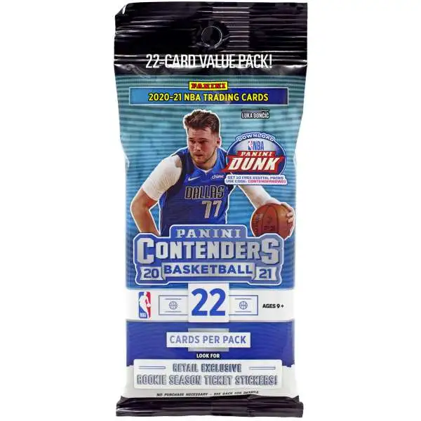 NBA Panini 2020-21 Contenders Basketball Trading Card VALUE Pack [22 Cards]