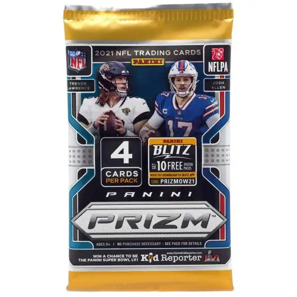 NFL Panini 2021 Prizm Football Trading Card BLASTER Pack [4 Cards]