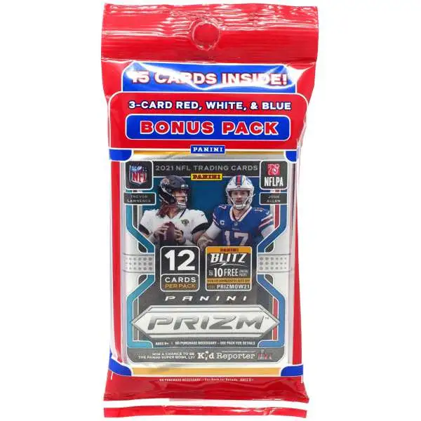 NFL Panini 2021 Prizm Football Trading Card CELLO (Multi-Pack) Pack [15 Cards]