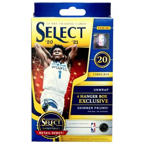 NBA Panini 2020-21 Select Basketball Trading Card HANGER Box [20 Cards, Shimmer Prizms]