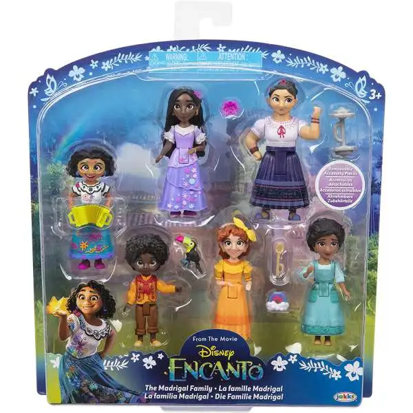 Disney Encanto Mirabel, Antonio, Isabela, Luisa, Pepa & Julieta 3-Inch Small Doll 6-Pack