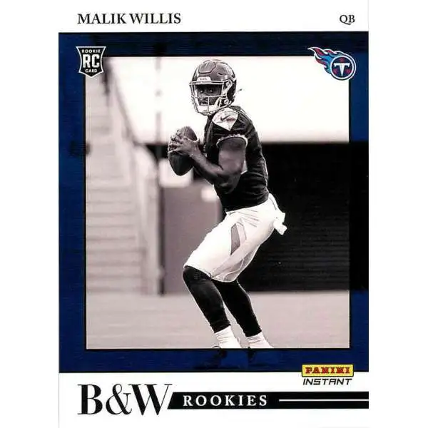 NFL 2022 Instant Black & White Rookies /649 Malik Willis BW25 [Rookie Card]