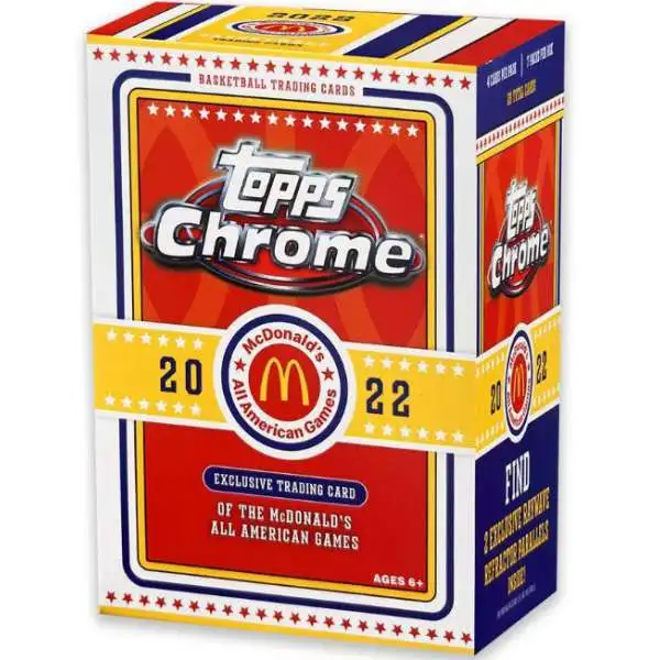 Topps 2022 Chrome McDonald's All-American Basketball Trading Card BLASTER Box [7 Packs, 2 Exclusive RayWave Parallels]