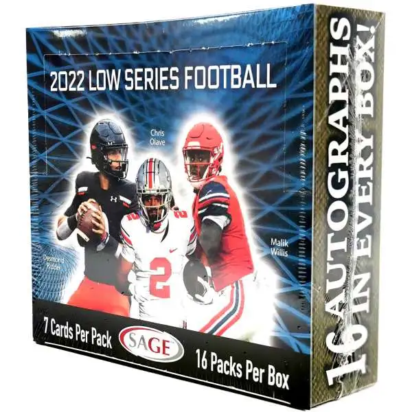 NFL 2022 LOW Series Football Trading Card HOBBY Box [16 Packs, 16 Autographs]