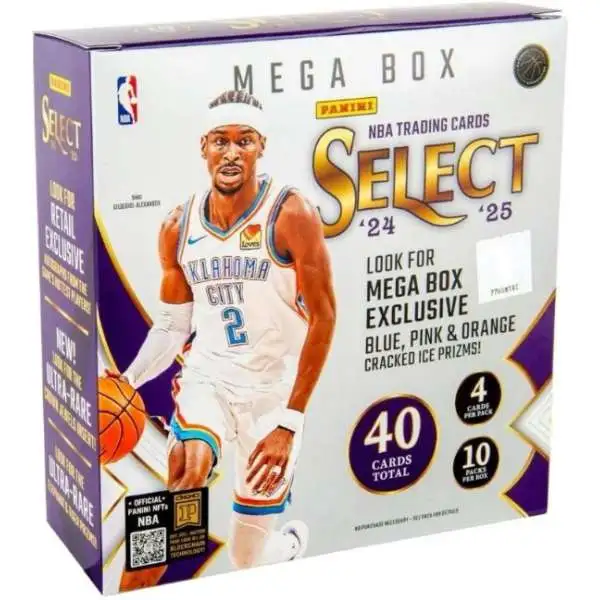 NBA Panini 2024-25 Select Basketball Trading Card MEGA Box [10 Packs]
