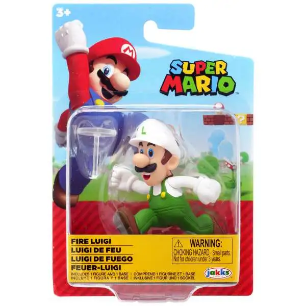 World of Nintendo Super Mario Wave 25 Fire Luigi 2.5-Inch Mini Figure [Running, Green Overalls]