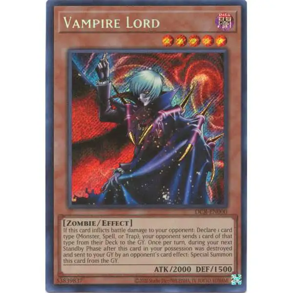 YuGiOh Trading Card Game Dark Crisis 25th Anniversary Secret Rare Vampire Lord DCR-EN000