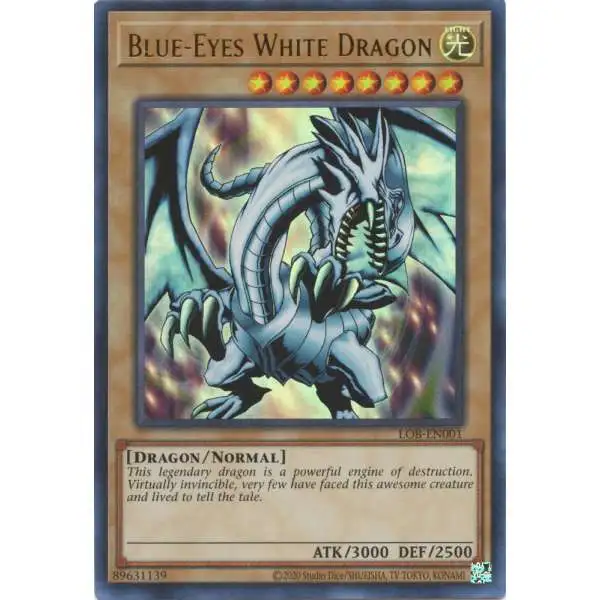 YuGiOh Trading Card Game Legend of Blue Eyes White Dragon 25th Anniversary Ultra Rare Blue-Eyes White Dragon LOB-EN001