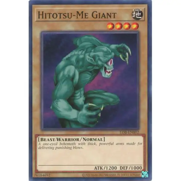 YuGiOh Trading Card Game Legend of Blue Eyes White Dragon 25th Anniversary Common Hitotsu-Me Giant LOB-EN002