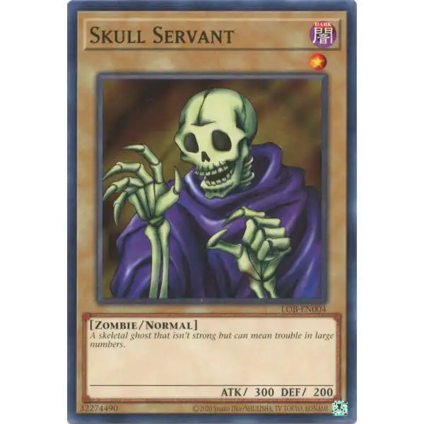 YuGiOh Trading Card Game Legend of Blue Eyes White Dragon 25th Anniversary Common Skull Servant LOB-EN004