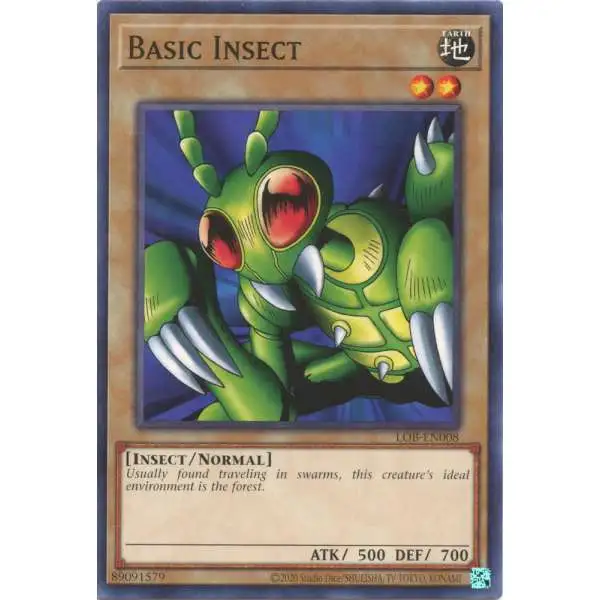 YuGiOh Trading Card Game Legend of Blue Eyes White Dragon 25th Anniversary Common Basic Insect LOB-EN008