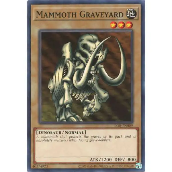 YuGiOh Trading Card Game Legend of Blue Eyes White Dragon 25th Anniversary Common Mammoth Graveyard LOB-EN009