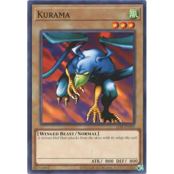 YuGiOh Trading Card Game Legend of Blue Eyes White Dragon 25th Anniversary Common Kurama LOB-EN039