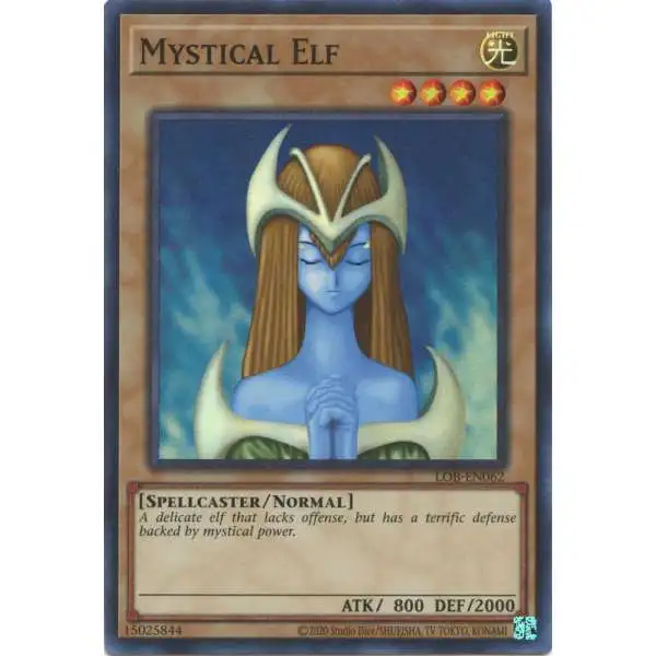 YuGiOh Trading Card Game Legend of Blue Eyes White Dragon 25th Anniversary Super Rare Mystical Elf LOB-EN062