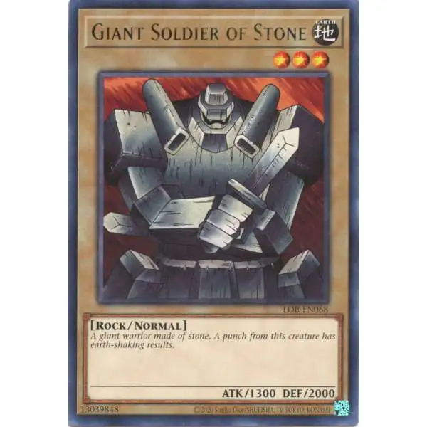 YuGiOh Trading Card Game Legend of Blue Eyes White Dragon 25th Anniversary Rare Giant Soldier of Stone LOB-EN068