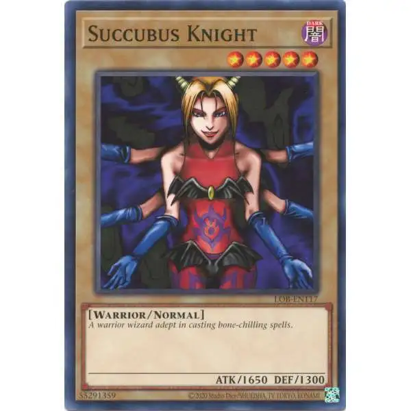 YuGiOh Trading Card Game Legend of Blue Eyes White Dragon 25th Anniversary Common Succubus Knight LOB-EN117