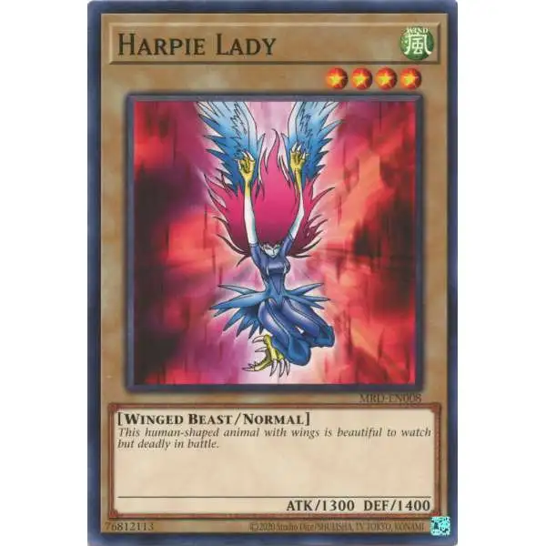 YuGiOh Trading Card Game Metal Raiders 25th Anniversary Common Harpie Lady MRD-EN008