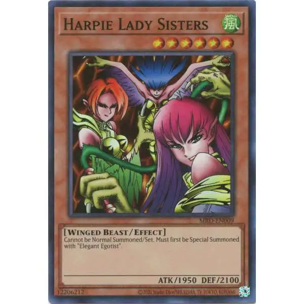 YuGiOh Trading Card Game Metal Raiders 25th Anniversary Super Rare Harpie Lady Sisters MRD-EN009