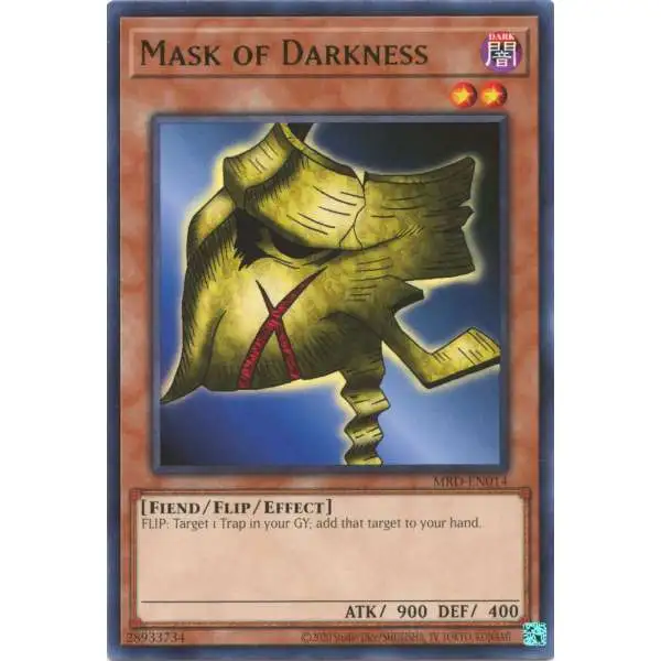 YuGiOh Trading Card Game Metal Raiders 25th Anniversary Rare Mask of Darkness MRD-EN014