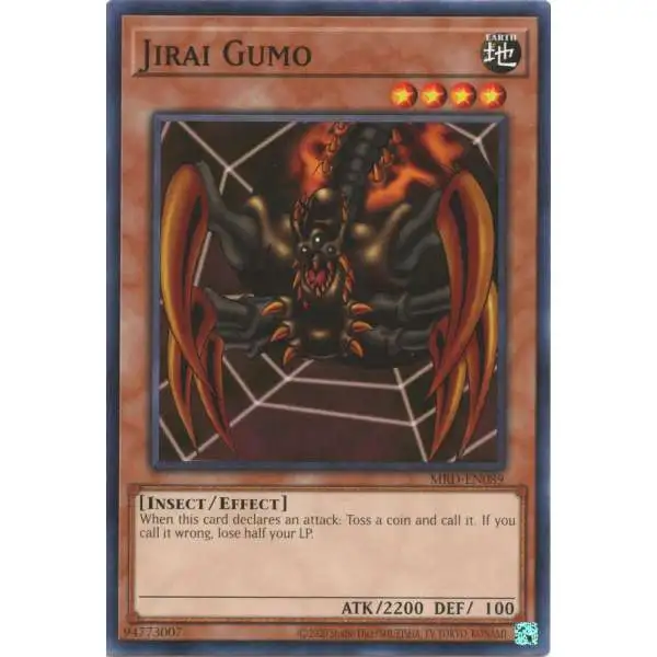 YuGiOh Trading Card Game Metal Raiders 25th Anniversary Common Jirai Gumo MRD-EN089