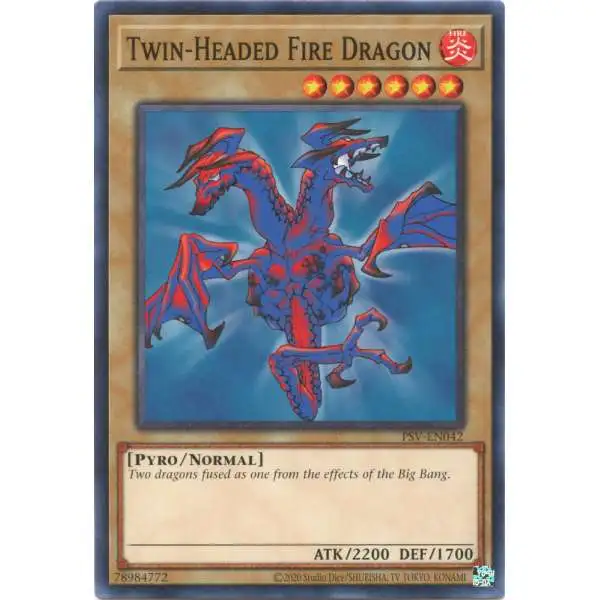 YuGiOh Trading Card Game Pharaoh's Servant 25th Anniversary Common Twin-Headed Fire Dragon PSV-EN042