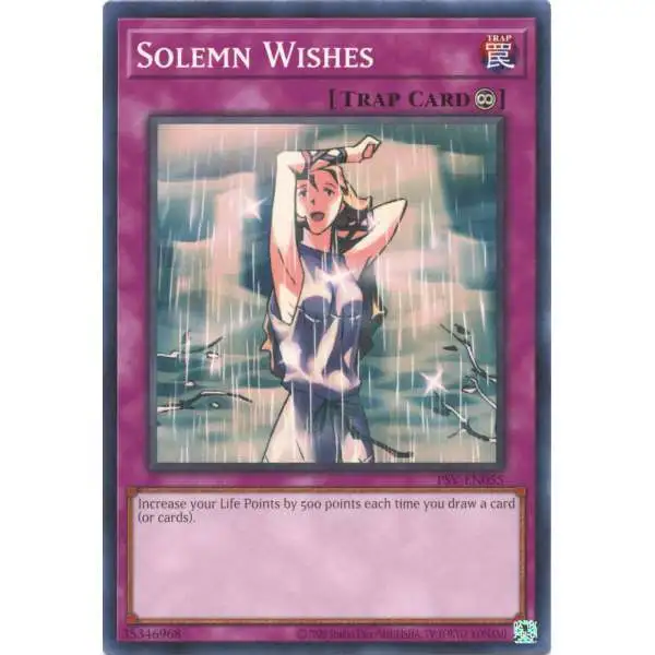 YuGiOh Trading Card Game Pharaoh's Servant 25th Anniversary Common Solemn Wishes PSV-EN055