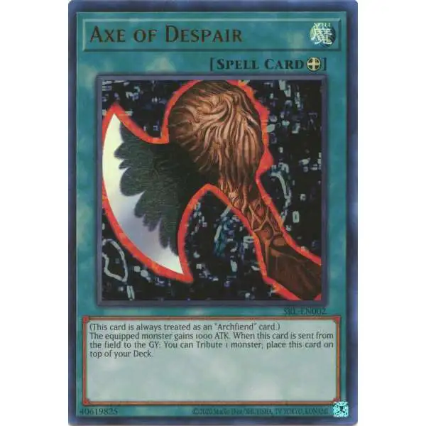 YuGiOh Trading Card Game Spell Ruler 25th Anniversary Ultra Rare Axe of Despair SRL-EN002