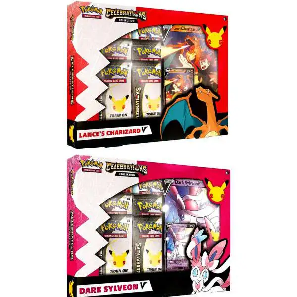 Pokemon Celebrations Charizard & Dark Sylveon V Set of Both Collection Boxes