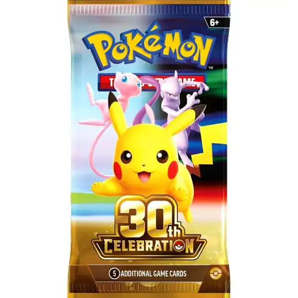 Pokemon 30th Anniversary Celebration Booster Pack 5 Cards - ToyWiz