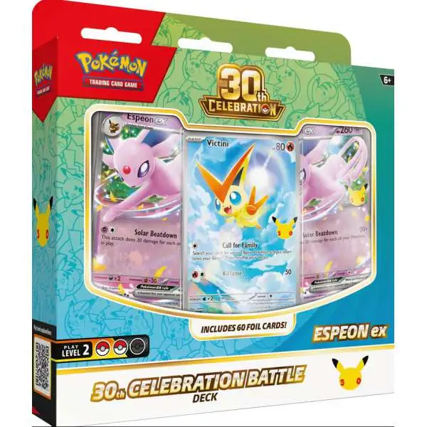 Pokemon 30th Anniversary Celebration Espeon ex Battle Deck [60 Foil Cards, Deck Box, Playmat & More] (Pre-Order ships October)