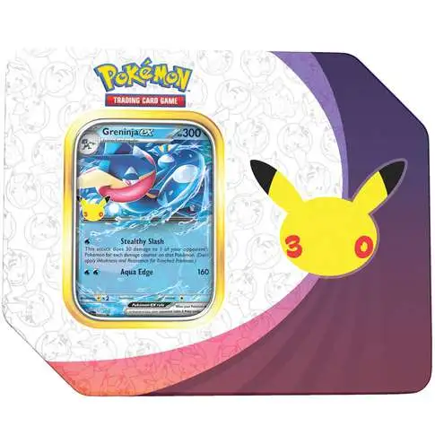 Pokemon 30th Anniversary Celebration Greninja ex Tin [4 Booster Packs & Promo Card] (Pre-Order ships December)