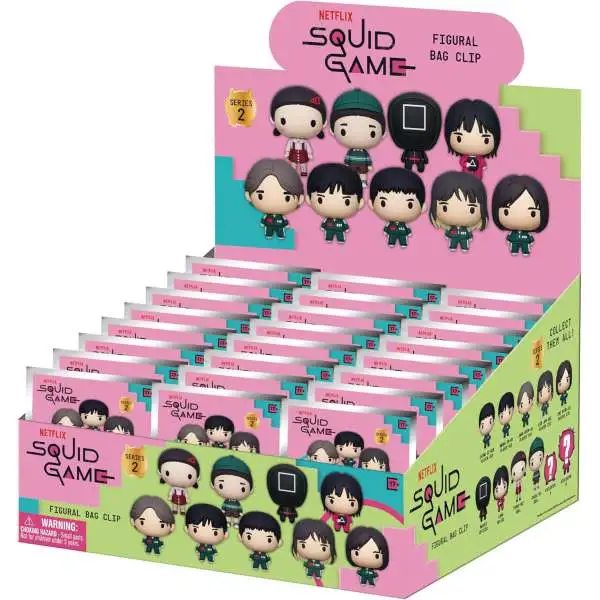 3D Figural Bag Clip Squid Game Series 2 Mystery Box [24 Packs]