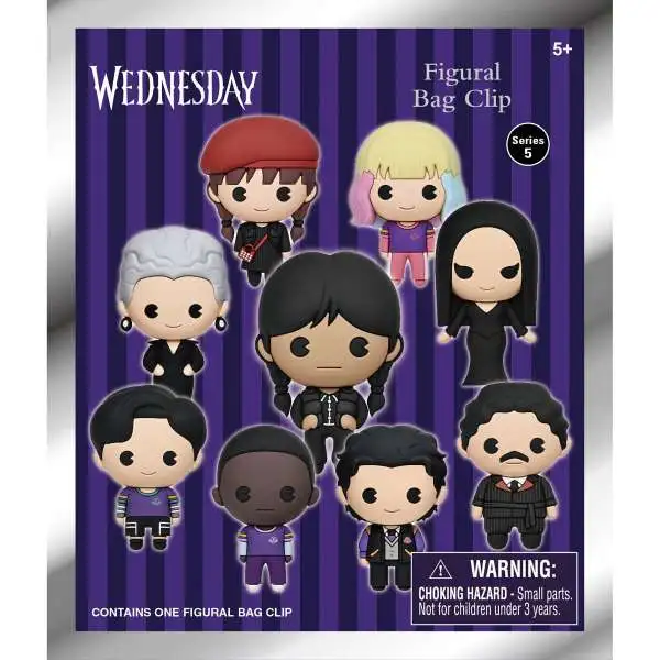 3D Figural Bag Clip Wednesday Series 5 Mystery Pack [1 RANDOM Figure]