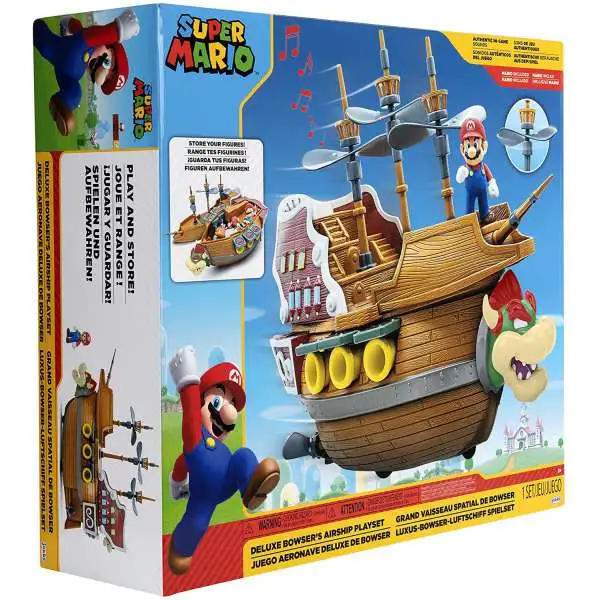 World of Nintendo Super Mario Bowser's Airship Deluxe Playset [Includes 2.5" Mario Figure]