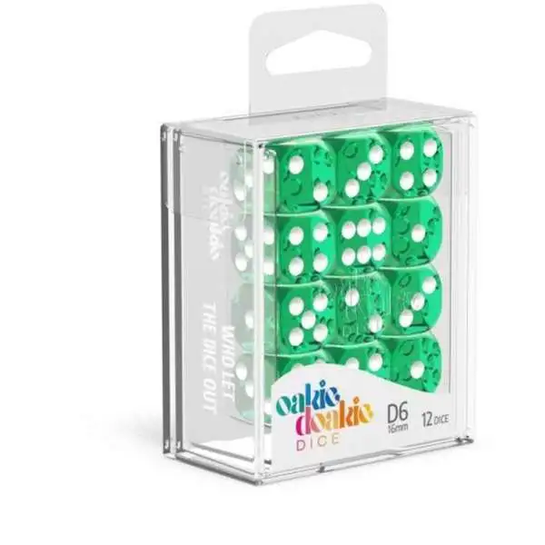 Oakie Doakie 6-Sided d6 Translucent Green 16mm Dice