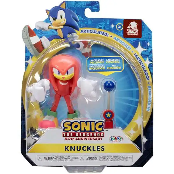 Sonic The Hedgehog 30th Anniversary Basic Wave 6 Knuckles Action Figure [Modern, with Blue Checkpoint]