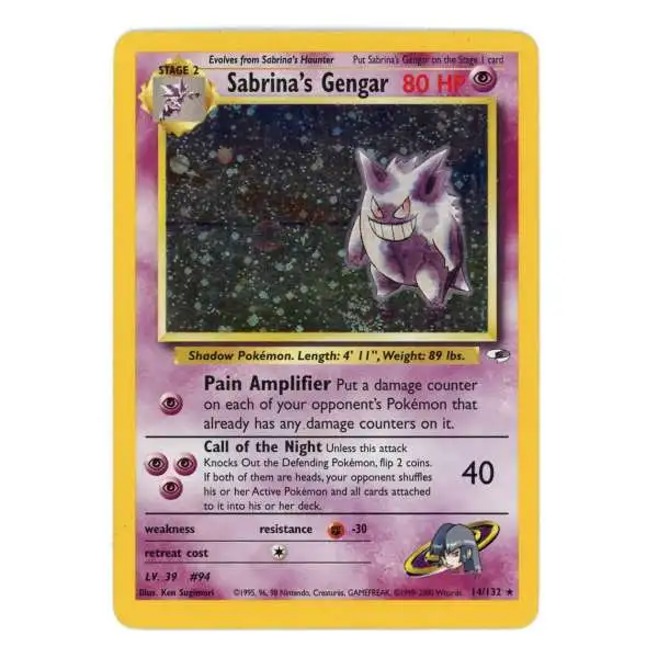 sabrina's pokemon cards Trading Card Game Gym Heroes Uncommon Haunter #58 flip all the coins Pokemon 2020 Sabrina & Brycen