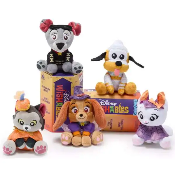 Disney Wishables Shimmer Cats & Dogs Halloween Series 4-Inch Micro Plush Mystery Pack [1 RANDOM Figure]