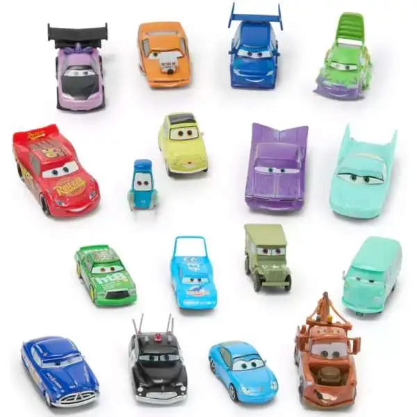 Disney / Pixar Cars Boost, Chick Hicks, DJ, Doc Hudson, Fillmore, Flo, Guido, The King, Lightning McQueen, Luigi, Mater, Ramone, Sally, Sarge, Sheriff, Snot Rod & Wingo Exclusive 15-Piece PVC Figure Play Set