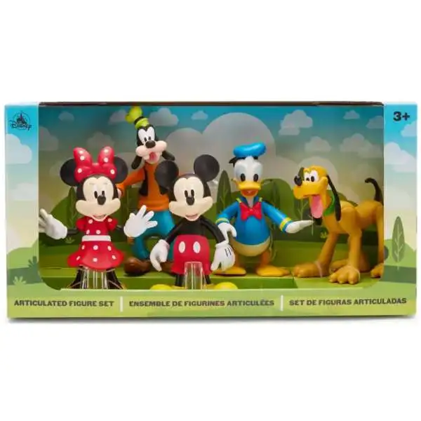 Disney Mickey, Minnie, Goofy, Donald & Pluto Exclusive 7-Inch Articulated Figure Set