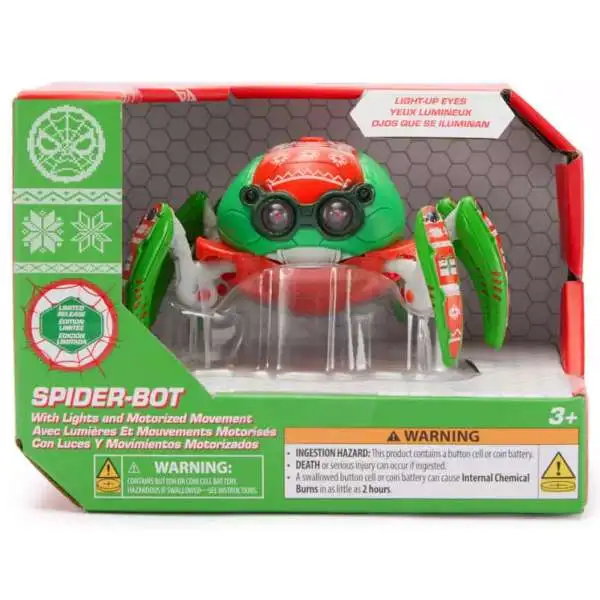 Disney Marvel Spider-Man Holiday Spider-Bot with Lights & Motorized Movement Figure