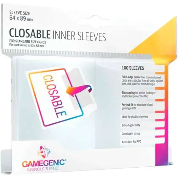 Gamegenic Closable Inner Sleeves Card Sleeves [Standard Size]