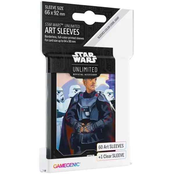 Star Wars: Unlimited Trading Card Game Official Accessory Moff Gideon Art Card Sleeves [60 Art Sleeves +1 Clear Sleeve]