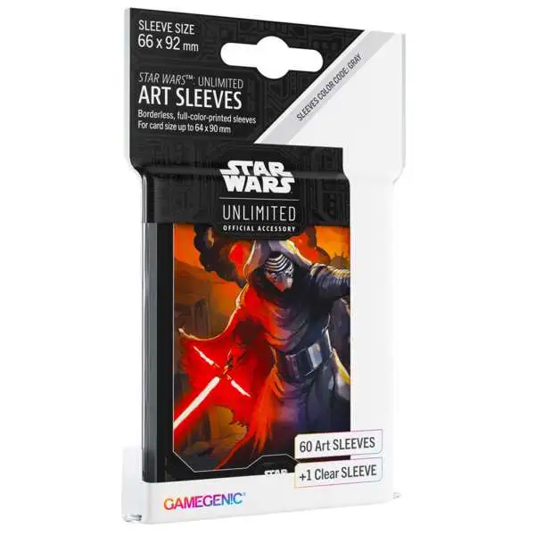 Star Wars: Unlimited Trading Card Game Official Accessory Kylo Ren Art Card Sleeves [60 Art Sleeves +1 Clear Sleeve]