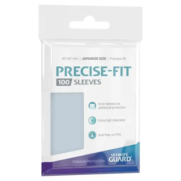 Ultimate Guard Precision Fit Transparent Japanese Size Japanese Size Card Sleeves [100 Count]